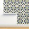 Echinacea Botanical Tile Wildflower Blue Yellow Gold Coneflowers Native Species Custom Removable Wallpaper by Spoonflower Peel & Stick Wallpaper 2FT Wide